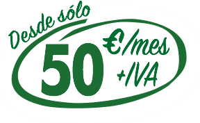 Desde 50€/mes +IVA, precio con descuento de bienvenida